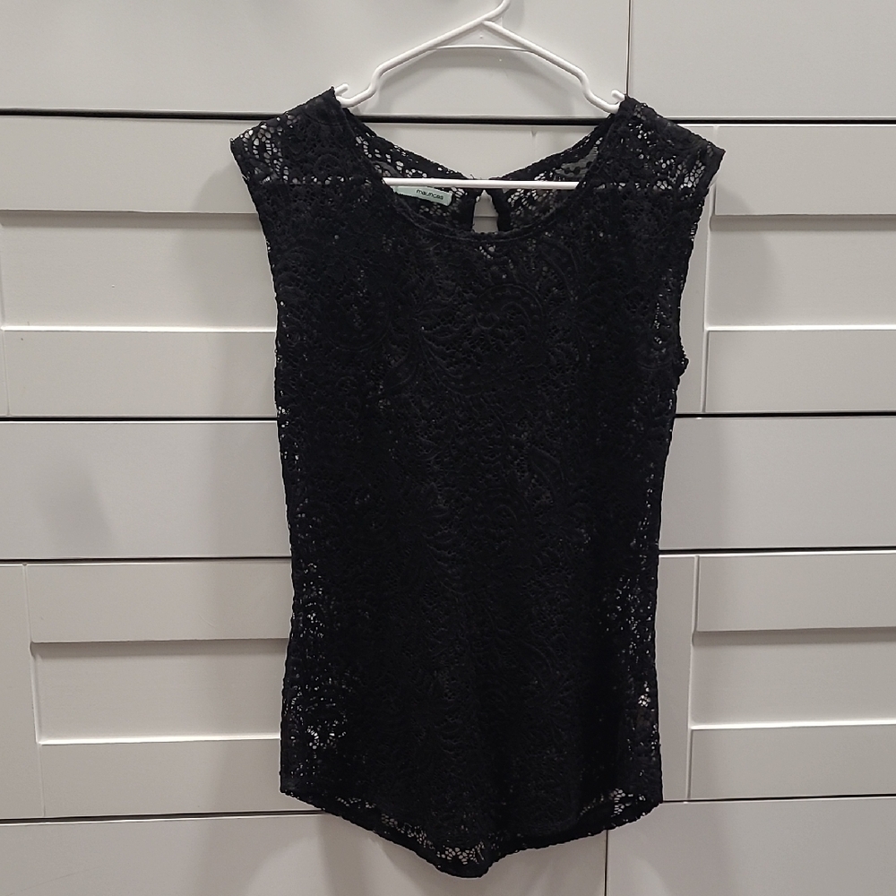 Elegant Black Lace Sleeveless Top